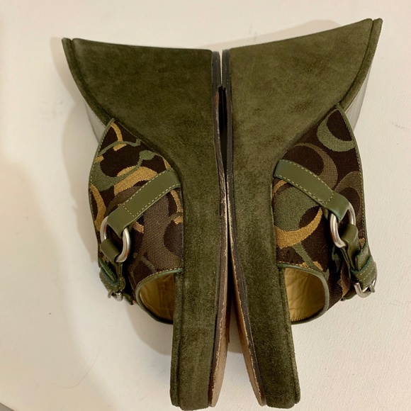 💯Vintage Coach Fall Wedge Sandals - Picture 5 of 8